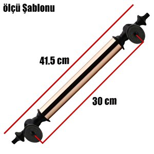 Osmanlı Çekme Kolu Kapı Tutma Kulbu Bakır Mat Siyah Kulp 30 Cm