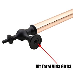 Osmanlı Çekme Kolu Kapı Tutma Kulbu Bakır Mat Siyah Kulp 30 Cm