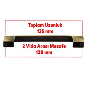 Gölcük Mobilya Mutfak Dolabı Çekmece Dolap Kapak Kulpu Kulbu Antik Sarı 128 Mm Metal Kulp