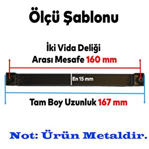 Bihter Desenli Mobilya Mutfak Dolabı Çekmece Dolap Kapak Kulpu Kulbu Siyah 160 Mm Metal Kulp