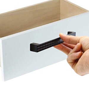 Bihter Desenli Mobilya Mutfak Dolabı Çekmece Dolap Kapak Kulpu Kulbu Siyah 160 Mm Metal Kulp