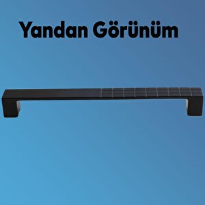 Bihter Desenli Mobilya Mutfak Dolabı Çekmece Dolap Kapak Kulpu Kulbu Siyah 160 Mm Metal Kulp
