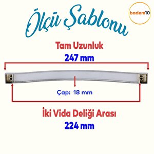 Akasya Mobilya Mutfak Dolabı Çekmece Dolap Kapak Kulpu Düz Ayder Metal Kulbu Kulp Kulpu 224 Mm Krom