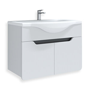 Meksika 80 Cm Mdf Banyo Lavabolu Alt Dolap Beyaz - Antrasit