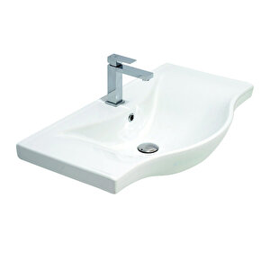 Meksika 80 Cm Mdf Banyo Lavabolu Alt Dolap Beyaz - Antrasit