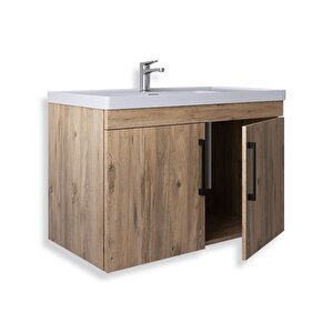 Yalova 80 Cm Mdf Banyo Lavabolu Alt Dolap Atlantik Çam
