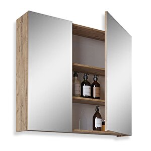 Kahire 65cm Mdf Banyo Aynalı Üst Dolap Atlantik Çam