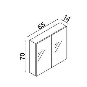 Kahire 65cm Mdf Banyo Aynalı Üst Dolap Beyaz