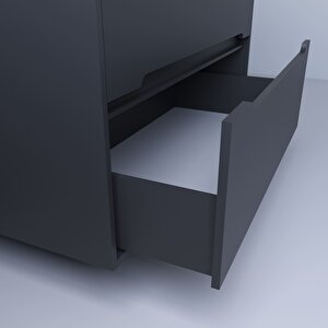 Madrid 80 Cm Mdf Banyo Dolabı Seti Antrasit