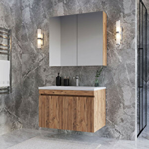 Tokyo 65 Cm Mdf Banyo Dolabı Seti Atlantik Çam