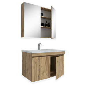 Tokyo 65 Cm Mdf Banyo Dolabı Seti Atlantik Çam