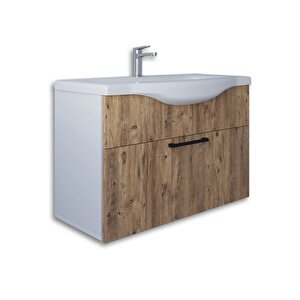 Eko 80 Cm Mdf Banyo Lavabolu Alt Dolap Çam Beyaz