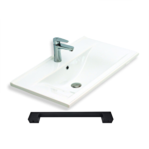 Lizbon 100 Cm Mdf Banyo Dolabı Seti Beyaz - Meşe