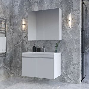Tokyo 65 Cm Mdf Banyo Dolabı Seti Beyaz