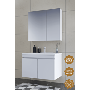 Tokyo 65 Cm Mdf Banyo Dolabı Seti Beyaz