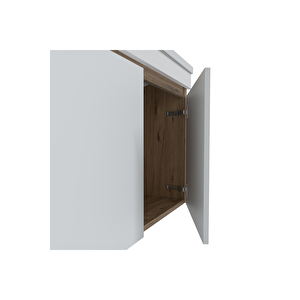 Tokyo 65 Cm Mdf Banyo Dolabı Seti + Boy Dolabı Atlantik Çam - Beyaz