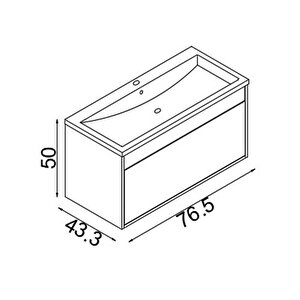 Mersin 80 Cm Mdf Banyo Lavabolu Alt Dolap Safirmeşe-Beyaz