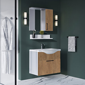 Eko 80 Cm Mdf Banyo Dolabı Seti Çam Beyaz
