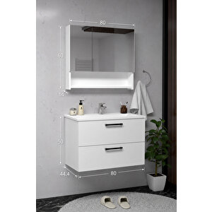 Teta Home Batum 80 Cm Mdf Banyo Dolabı Seti