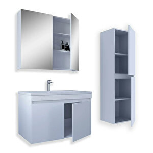 Tokyo 65 Cm Mdf Banyo Dolabı Seti + Boy Dolabı Beyaz