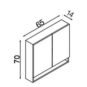 Batum 65 Cm Mdf Banyo Üst Aynalı Dolap Beyaz