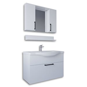 Eko 80 Cm Mdf Banyo Dolabı Seti Beyaz