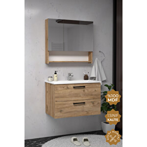 Batum 65 Cm Mdf Banyo Dolabı Seti Atlantik Çam