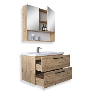 Batum 65 Cm Mdf Banyo Dolabı Seti Atlantik Çam