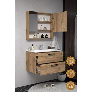 Batum 65 Cm Mdf Banyo Dolabı Seti Atlantik Çam