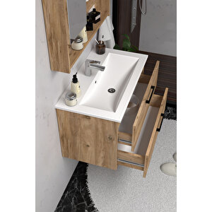 Batum 65 Cm Mdf Banyo Dolabı Seti Atlantik Çam