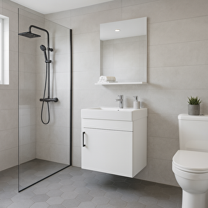 Rio 45 Cm Banyo Dolabı Seti Beyaz