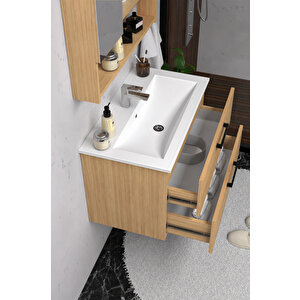 Batum 80 Cm Mdf Banyo Dolabı Seti Teak
