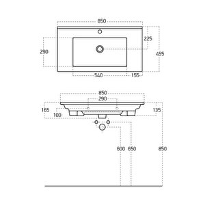 Roomart Atria 85 Cm Konsollu Lavabo Banyo Dolabı Lavabosu Beyaz