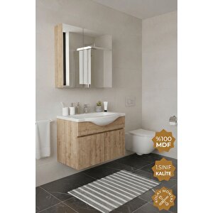 Kahire 65 Cm Mdf Banyo Dolabı Seti Safir Meşe
