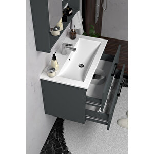 Batum 65 Cm Mdf Banyo Dolabı Seti Antrasit