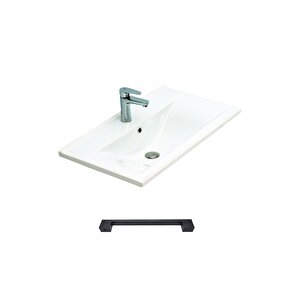 Suva 65 Cm Mdf Banyo Dolabı Seti Antrasit Beyaz