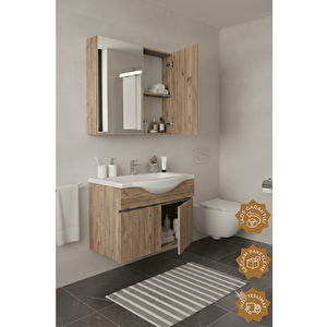 Kahire 65 Cm Mdf Banyo Dolabı Seti Atlantik Çam