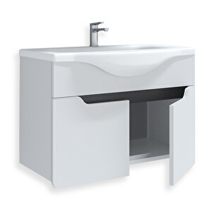 Meksika 65 Cm Mdf Banyo Lavabolu Alt Dolap Beyaz - Antrasit