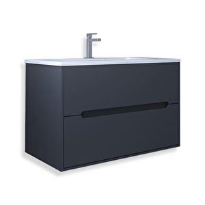 Madrid 80 Cm Mdf Banyo Lavabolu Alt Dolap Antrasit
