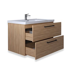 Batum 65 Cm Mdf Banyo Lavabolu Alt Dolap Teak