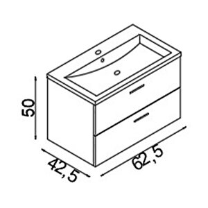 Teta Home Batum 65 Cm Mdf Banyo Lavabolu Alt Dolap