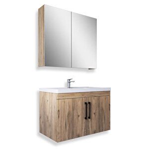 Yalova 80 Cm Mdf Banyo Dolabı Seti Atlantik Çam