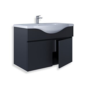 Kahire 65 Cm Mdf Banyo Lavabolu Alt Dolap Antrasit