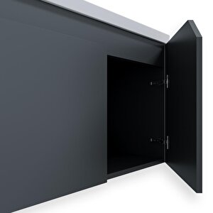 Napoli 65 Cm Mdf Banyo Dolabı Seti + Boy Dolabı Antrasit
