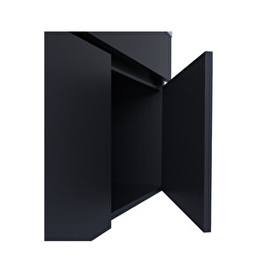 Kahire 65cm Antrasit  Mdf Banyo Dolabı Seti Antrasit