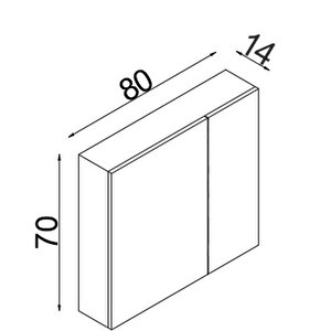 Tokyo 80cm Mdf Banyo Üst Aynalı Dolap Antrasit Beyaz