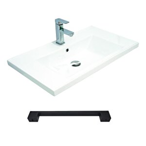 Lizbon 100 Cm Mdf Banyo Lavabolu Alt Dolap Beyaz - Meşe