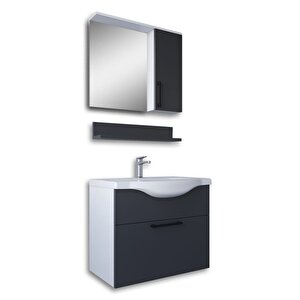 Eko 65 Cm Mdf Banyo Dolabı Seti Beyaz - Antrasit