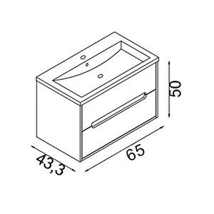 Teta Home Madrid 65 Cm Mdf Banyo Lavabolu Alt Dolap