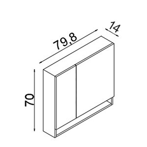 Batum 80 Cm Mdf Banyo Aynalı Üst Dolap Antrasit